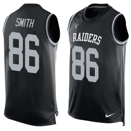 Men's Limited Lee Smith Nike Jersey Black - #86 Player Name & Number Tank Top NFL Oakland Raiders